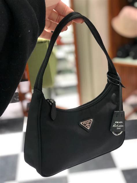 prada bag mini black|Prada nylon mini bag.